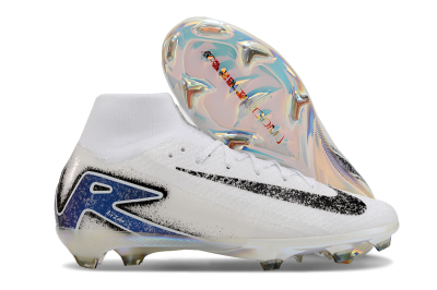 Nike Air Zoom Mercurial Superfly 10 Elite FG High-Tops Football Boots - White/Black/Blue