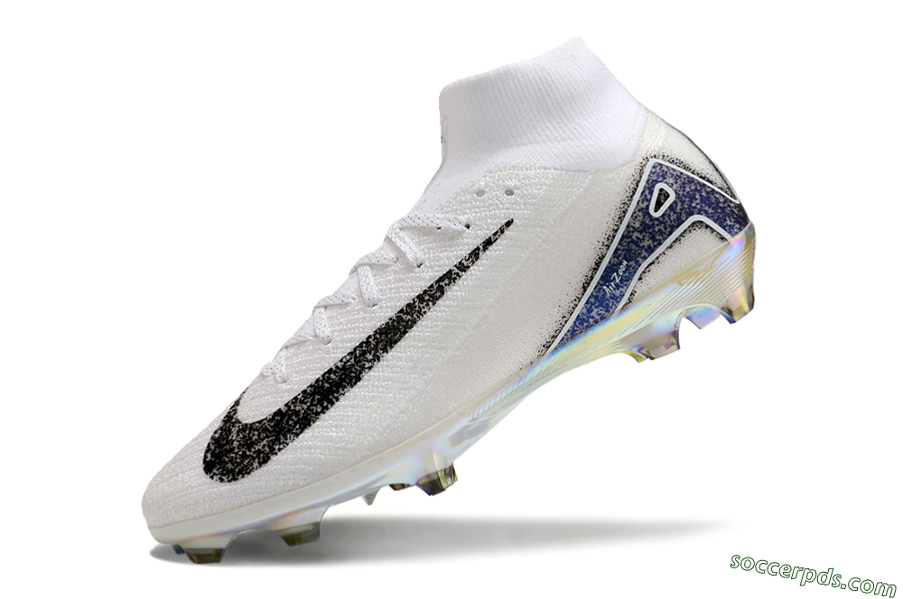 Nike Air Zoom Mercurial Superfly 10 Elite FG High-Tops Football Boots - White/Black/Blue 5