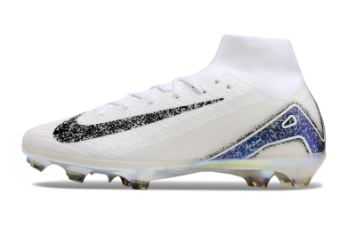 Nike Air Zoom Mercurial Superfly 10 Elite FG High-Tops Football Boots - White/Black/Blue