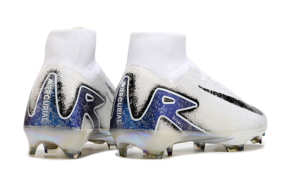 Nike Air Zoom Mercurial Superfly 10 Elite FG High-Tops Football Boots - White/Black/Blue