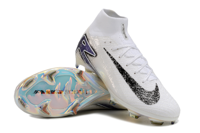 Nike Air Zoom Mercurial Superfly 10 Elite FG High-Tops Football Boots - White/Black/Blue