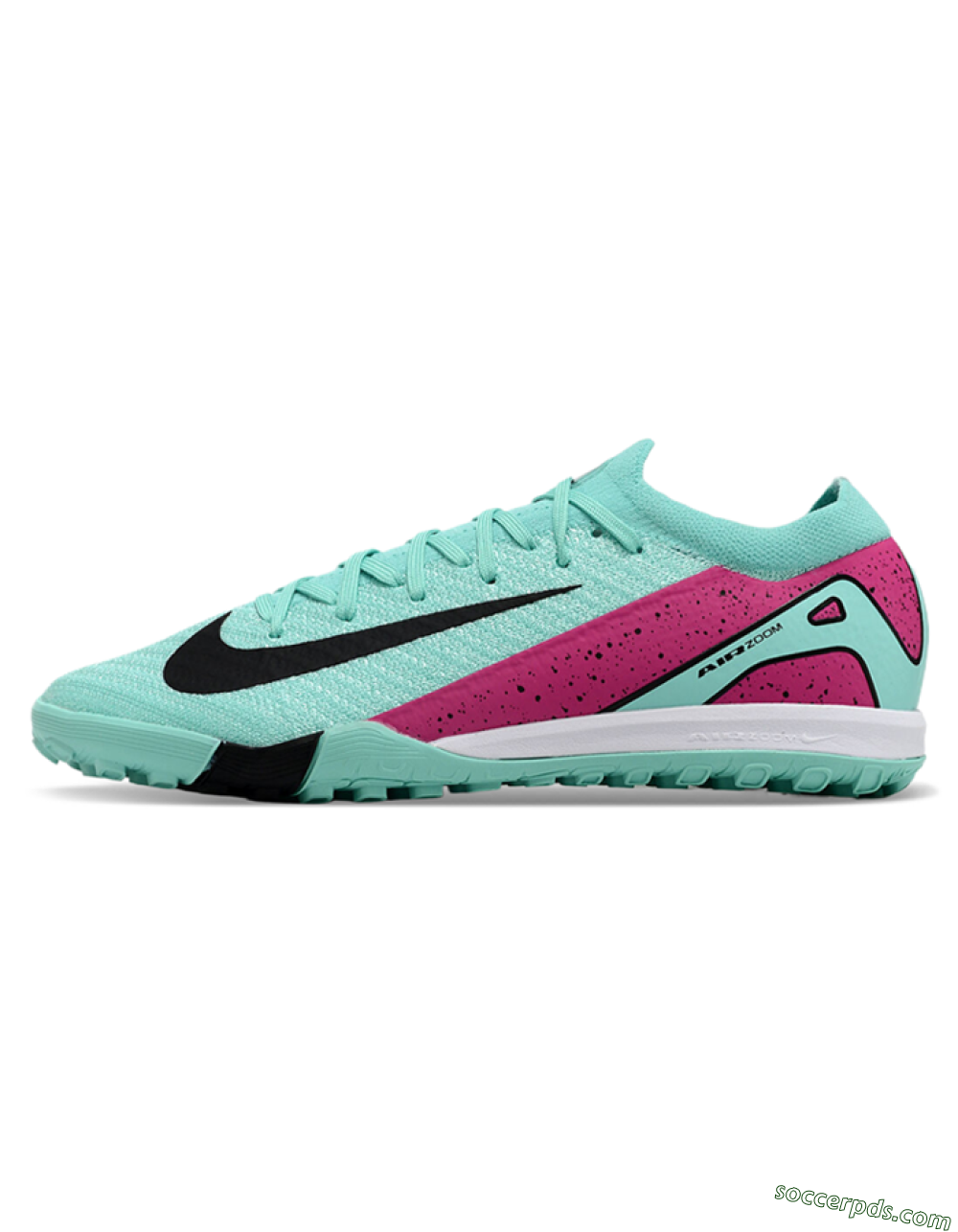 Nike Air Zoom Mercurial Vapor 16 Elite TF Low-Tops Football Shoes - Jade/Red/Black 2