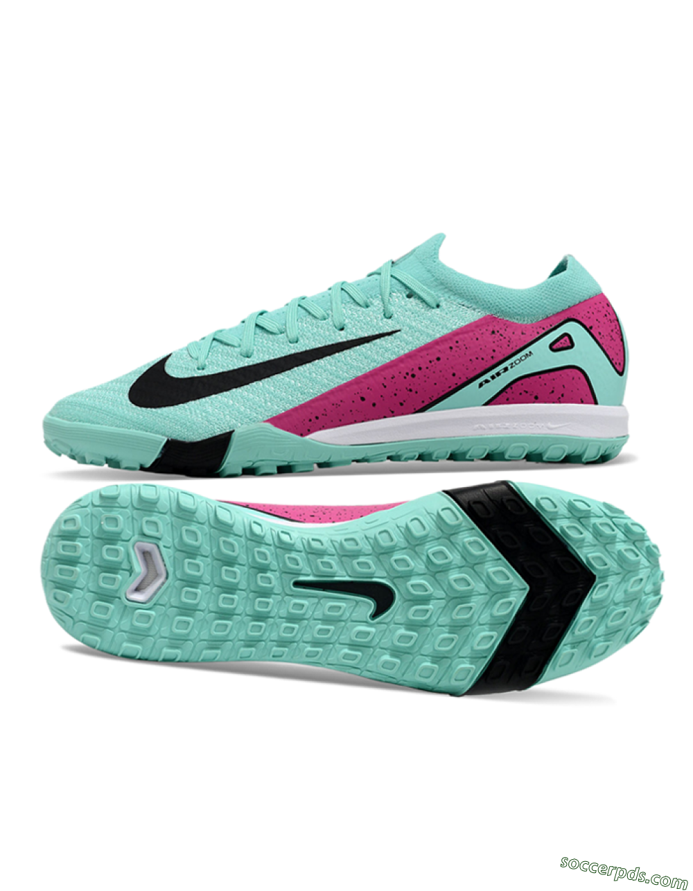 Nike Air Zoom Mercurial Vapor 16 Elite TF Low-Tops Football Shoes - Jade/Red/Black 0