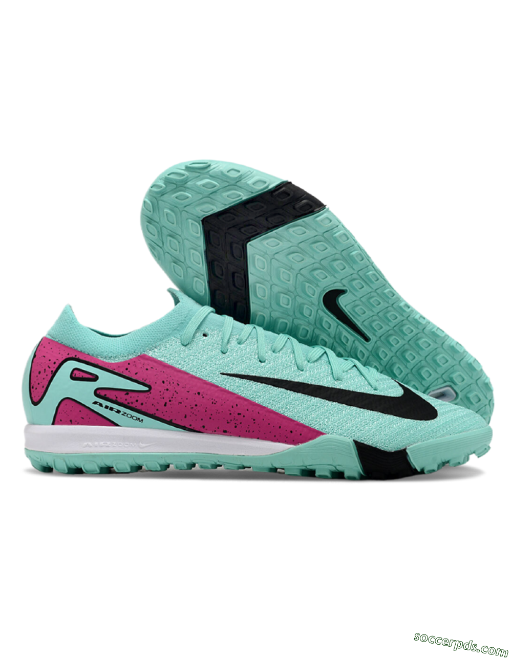 Nike Air Zoom Mercurial Vapor 16 Elite TF Low-Tops Football Shoes - Jade/Red/Black 1