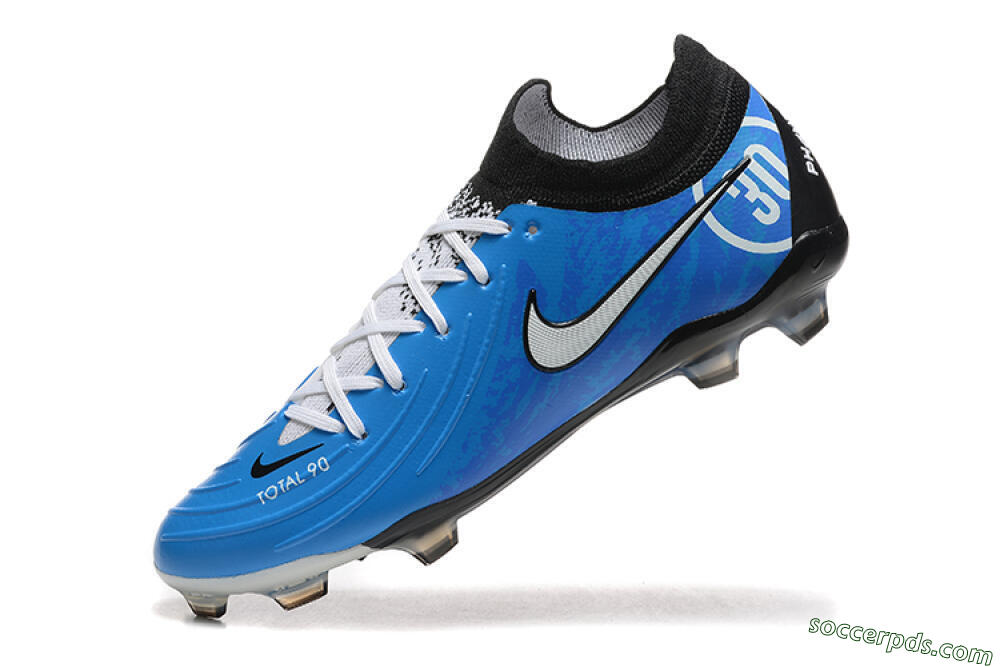 Nike Phantom Luna Elite Total 90 FG Low-Tops Football Boots - Blue/Silver/Black 5
