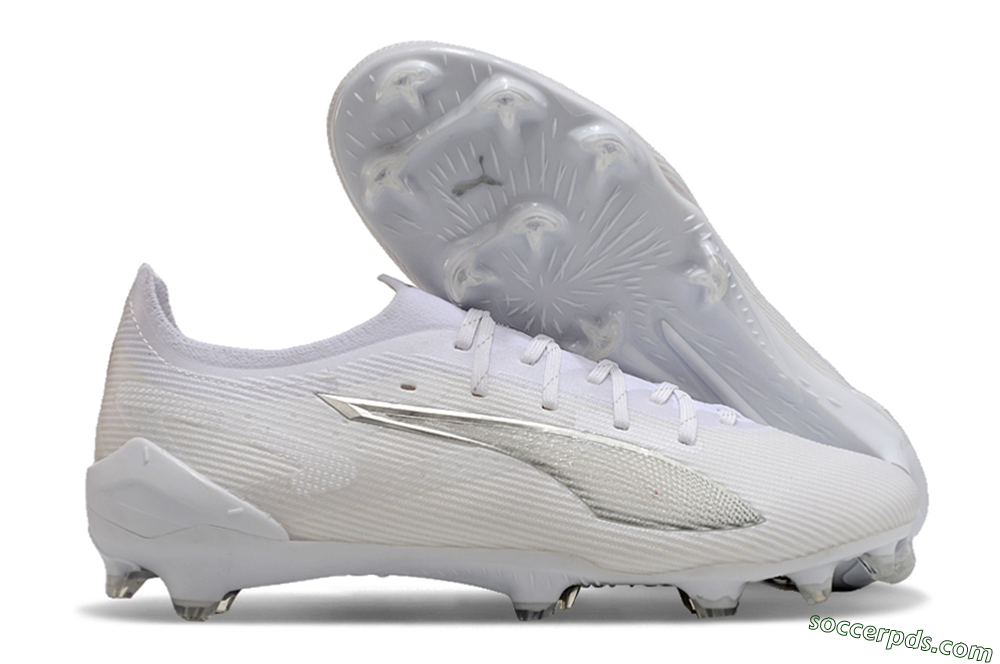 Puma Ultra 5 Ultimate FG Low-Tops Football Boots - White/Silver 1