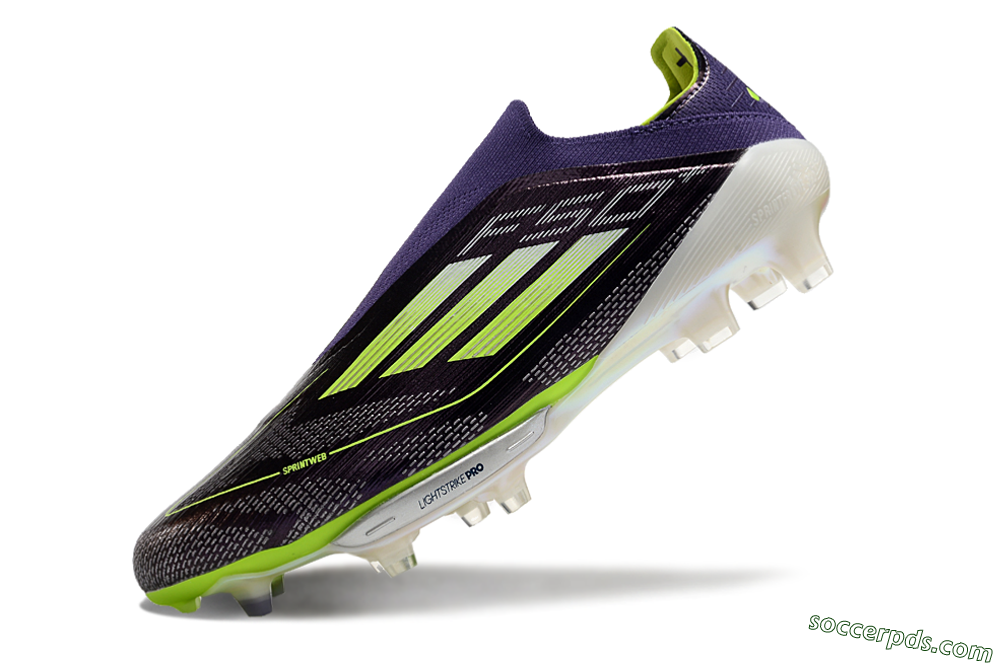 Adidas F50+ Lightstrike Pro Laceless FG Low-Tops Football Boots - Purple/Yellow/White 5
