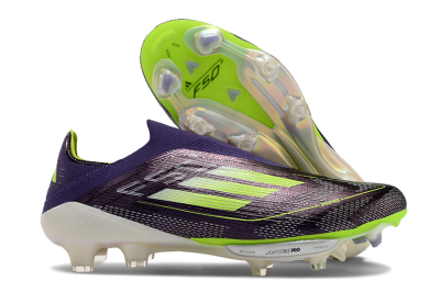 Adidas F50+ Lightstrike Pro Laceless FG Low-Tops Football Boots - Purple/Yellow/White
