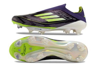 Adidas F50+ Lightstrike Pro Laceless FG Low-Tops Football Boots - Purple/Yellow/White