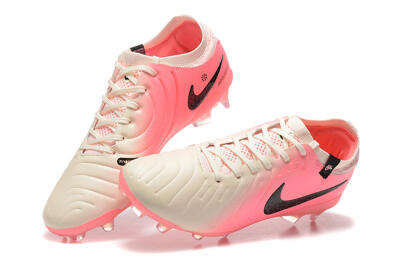 Nike Tiempo Legend 10 Elite FG Low-Tops Football Boots - White/Pink/Black