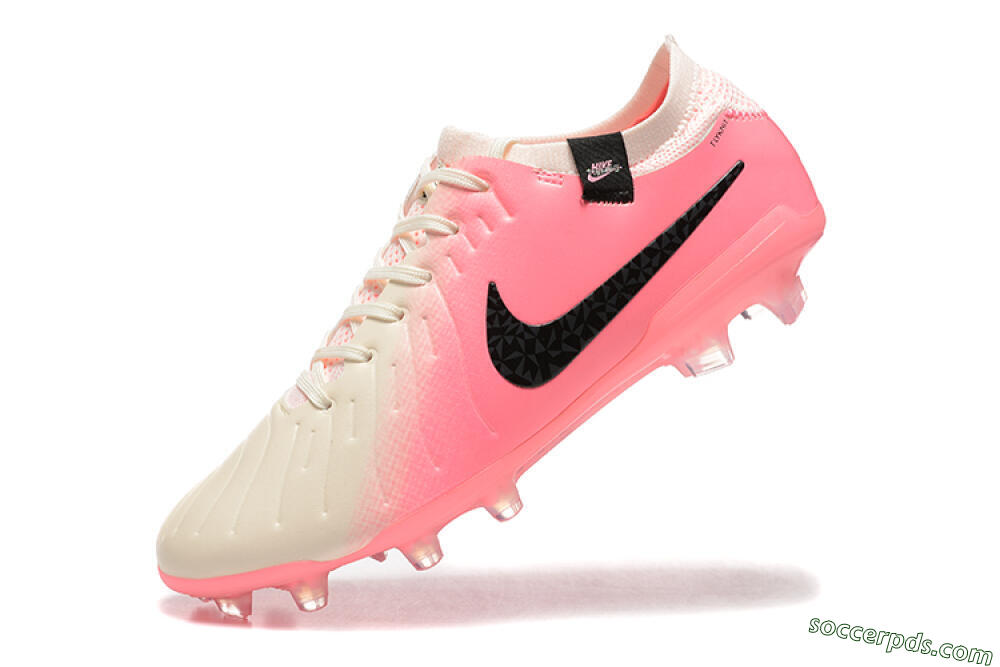 Nike Tiempo Legend 10 Elite FG Low-Tops Football Boots - White/Pink/Black 8