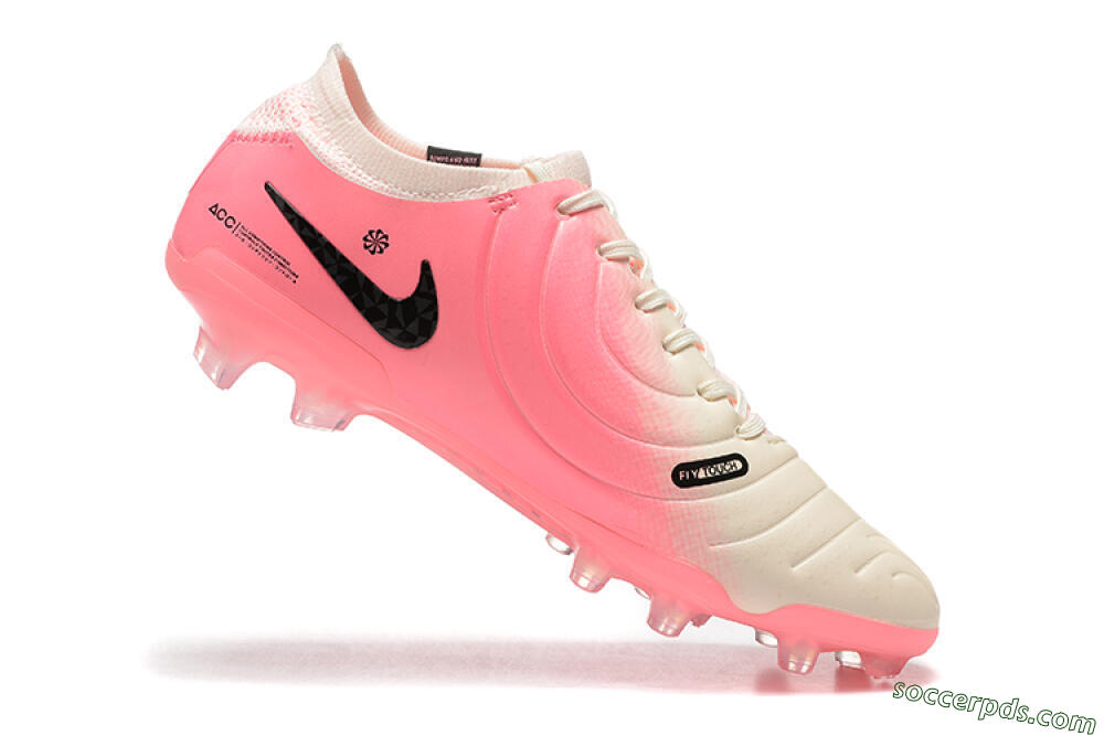 Nike Tiempo Legend 10 Elite FG Low-Tops Football Boots - White/Pink/Black 7