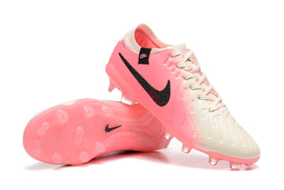 Nike Tiempo Legend 10 Elite FG Low-Tops Football Boots - White/Pink/Black