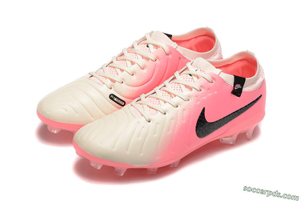 Nike Tiempo Legend 10 Elite FG Low-Tops Football Boots - White/Pink/Black 5