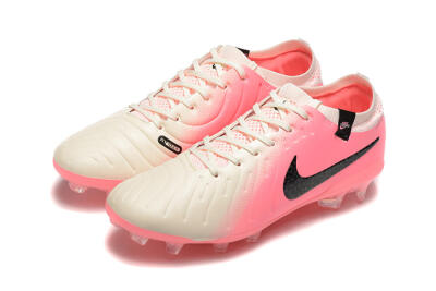 Nike Tiempo Legend 10 Elite FG Low-Tops Football Boots - White/Pink/Black