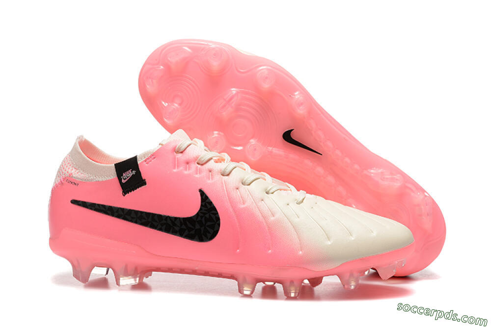Nike Tiempo Legend 10 Elite FG Low-Tops Football Boots - White/Pink/Black 1