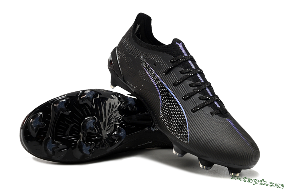 Puma Ultra 5 Ultimate FG Low-Tops Football Boots - Black/Silver/Blue 3
