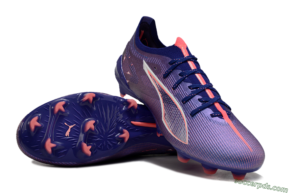 Puma Ultra 5 Ultimate FG Low-Tops Football Boots - Blue/Pink/White 3