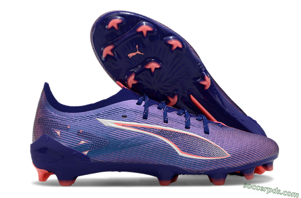 Puma Ultra 5 Ultimate FG Low-Tops Football Boots - Blue/Pink/White 1
