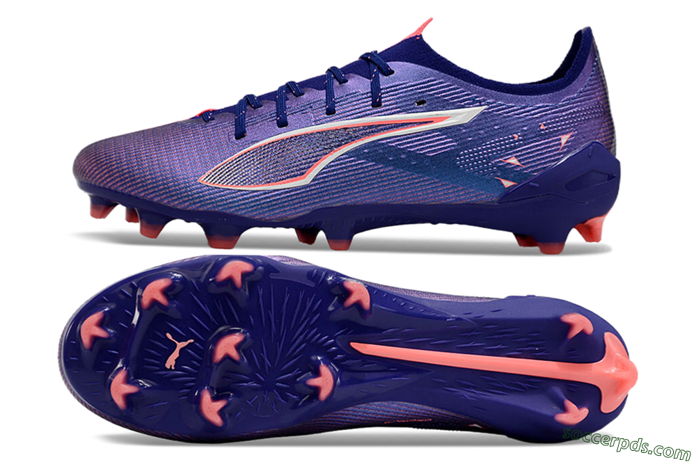 Puma Ultra 5 Ultimate FG Low-Tops Football Boots - Blue/Pink/White 0