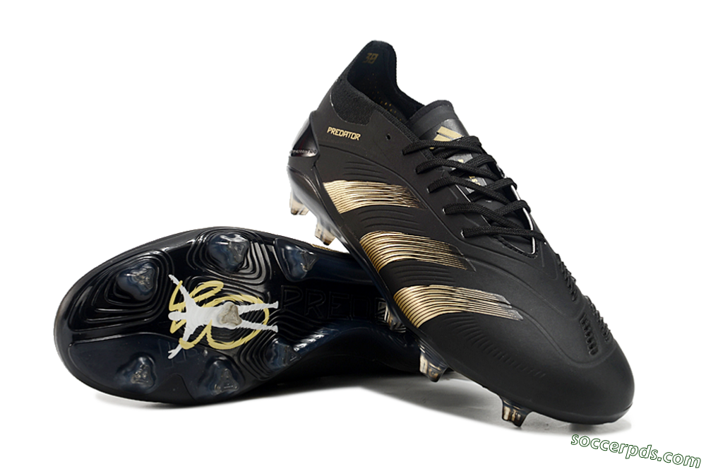 Adidas Predator Elite 24 FG Low-Tops Football Boots - Black/Gold/Blue 3