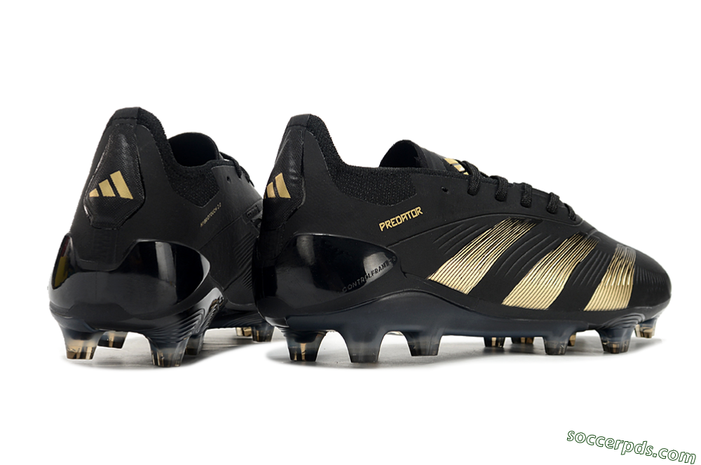 Adidas Predator Elite 24 FG Low-Tops Football Boots - Black/Gold/Blue 6