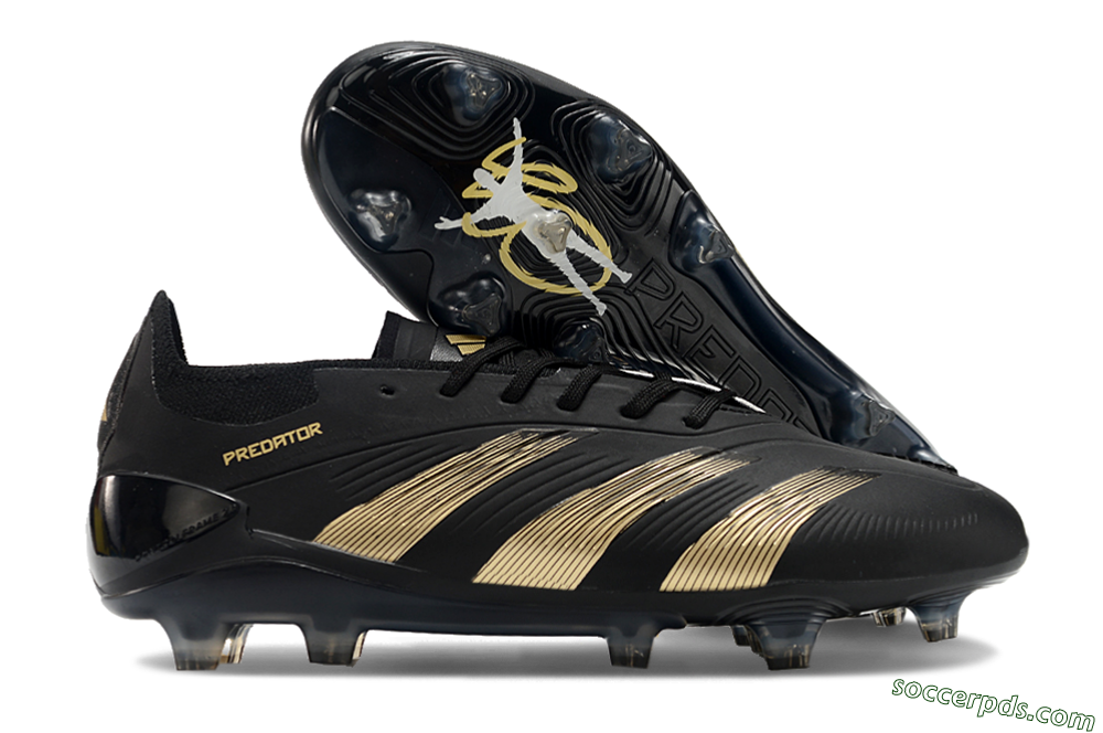 Adidas Predator Elite 24 FG Low-Tops Football Boots - Black/Gold/Blue 1
