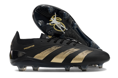 Adidas Predator Elite 24 FG Low-Tops Football Boots - Black/Gold/Blue