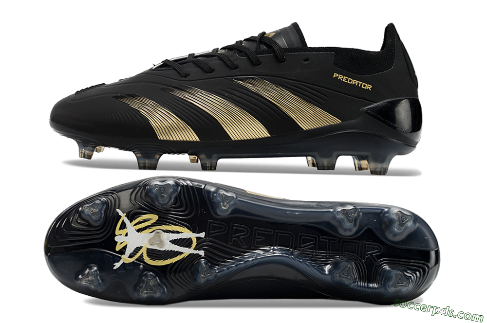 Adidas Predator Elite 24 FG Low-Tops Football Boots - Black/Gold/Blue 0