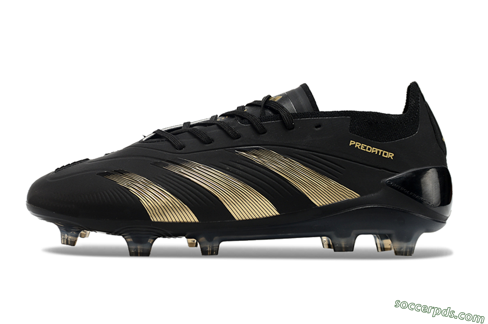 Adidas Predator Elite 24 FG Low-Tops Football Boots - Black/Gold/Blue 2