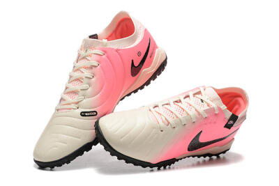 Nike Tiempo Legend 10 Pro TF Low-Tops Football Shoes - White/Pink/Black