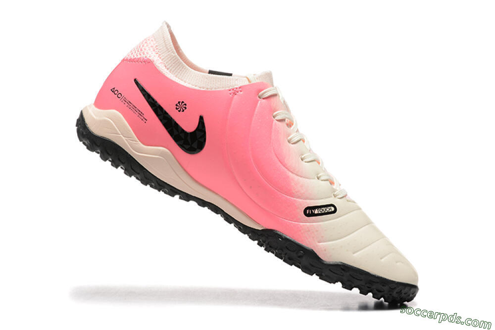 Nike Tiempo Legend 10 Pro TF Low-Tops Football Shoes - White/Pink/Black 7
