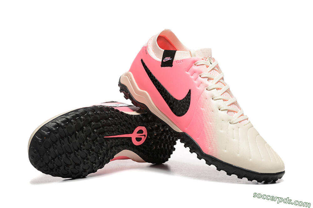 Nike Tiempo Legend 10 Pro TF Low-Tops Football Shoes - White/Pink/Black 4