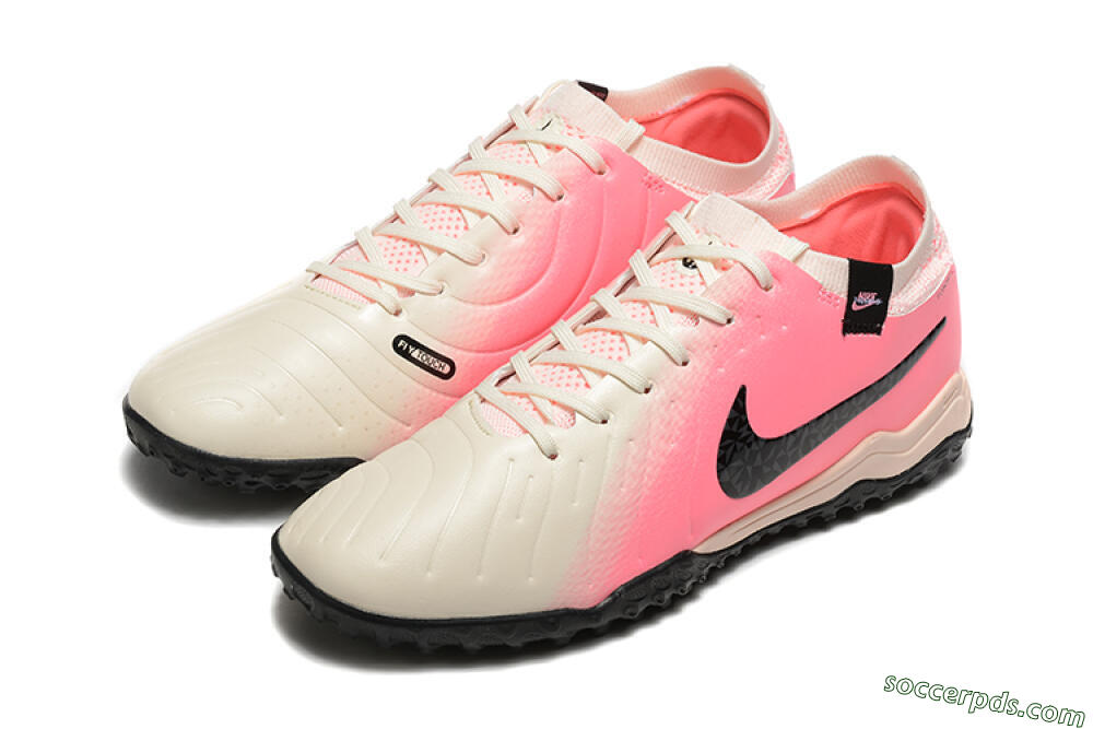 Nike Tiempo Legend 10 Pro TF Low-Tops Football Shoes - White/Pink/Black 5
