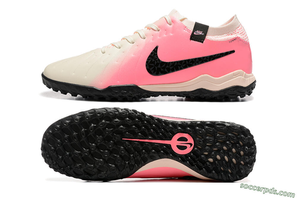 Nike Tiempo Legend 10 Pro TF Low-Tops Football Shoes - White/Pink/Black 0