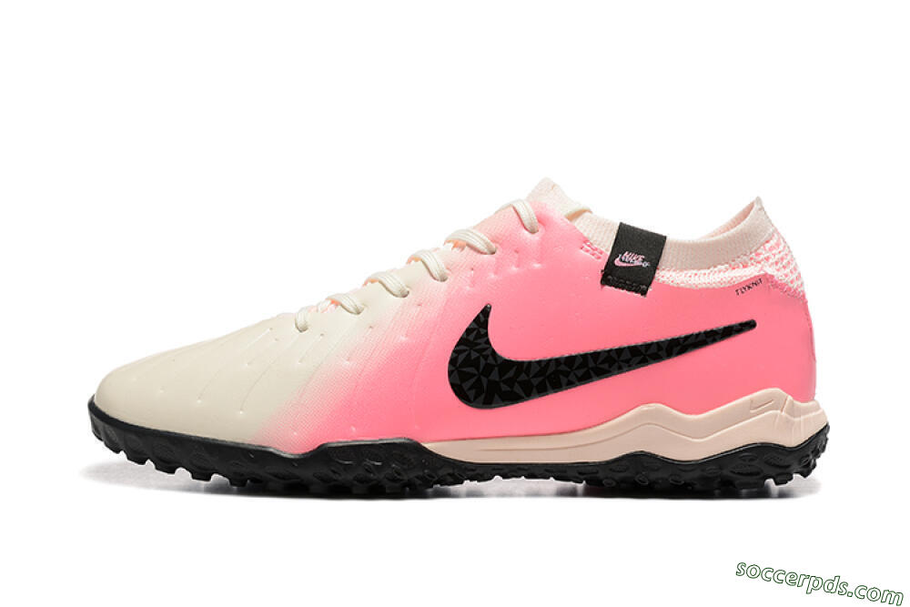 Nike Tiempo Legend 10 Pro TF Low-Tops Football Shoes - White/Pink/Black 2