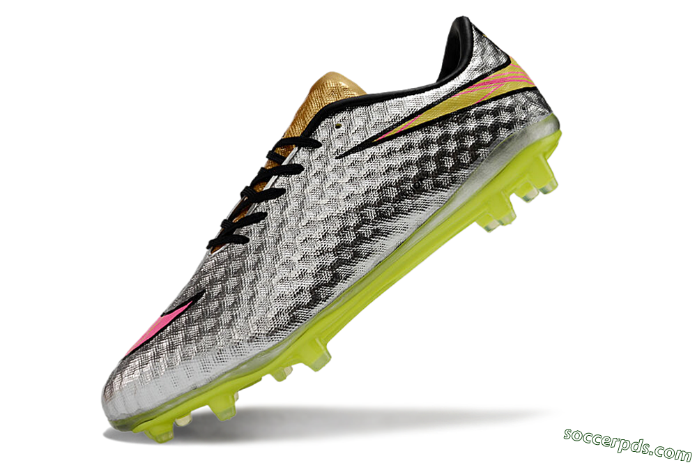 Neymar x Nike Hypervenom Phantom Liquid Diamond FG Low-Tops Football Boots - Silver/Yellow/Pink/Gold 5