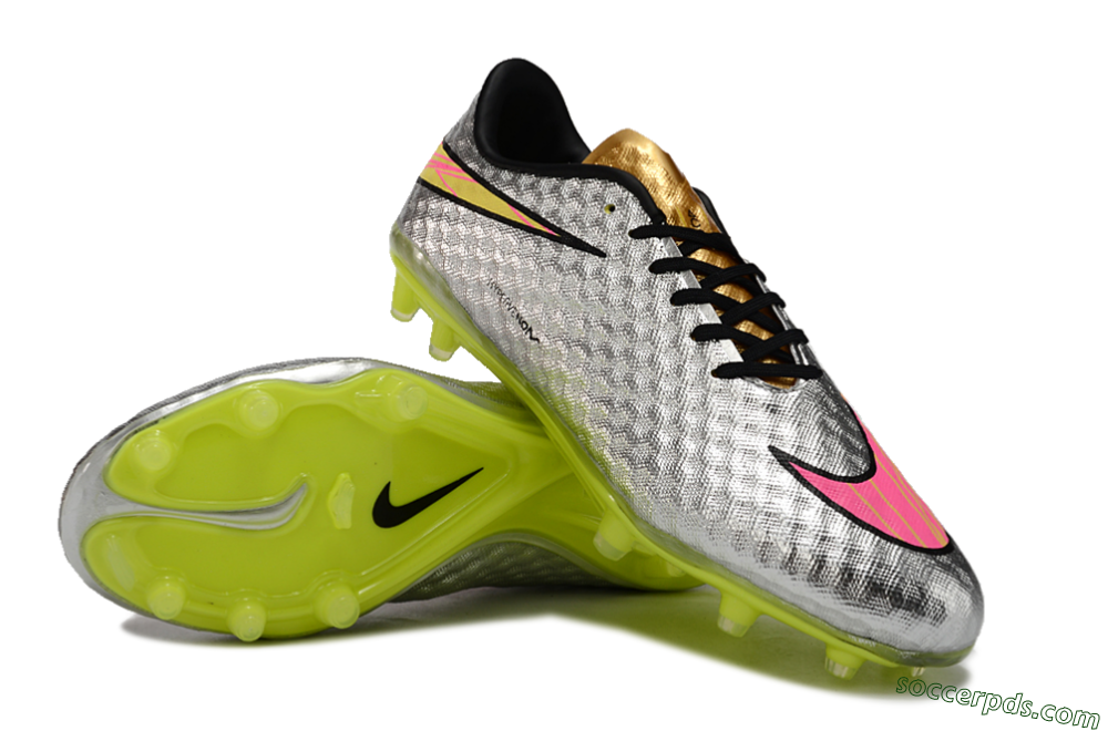 Neymar x Nike Hypervenom Phantom Liquid Diamond FG Low-Tops Football Boots - Silver/Yellow/Pink/Gold 3