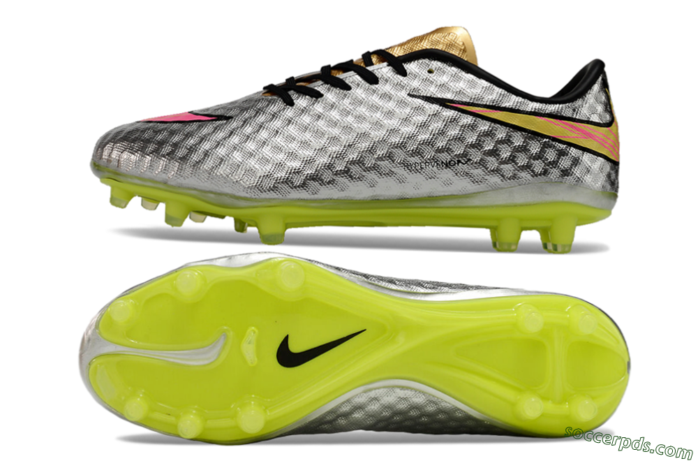 Neymar x Nike Hypervenom Phantom Liquid Diamond FG Low-Tops Football Boots - Silver/Yellow/Pink/Gold 0