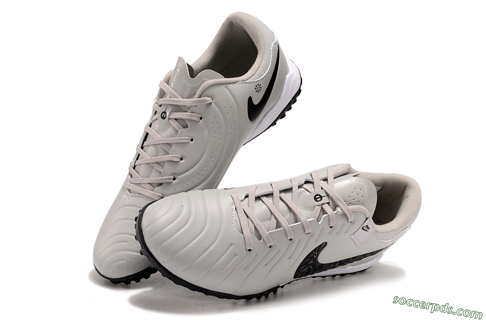 Nike Tiempo Legend 10 Pro TF Low-Tops Football Shoes - Beige/Black/White 3