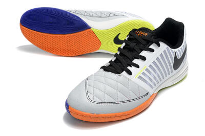 Nike Lunar Gato 2 IC Low-Tops Football Shoes - White/Silver/Black