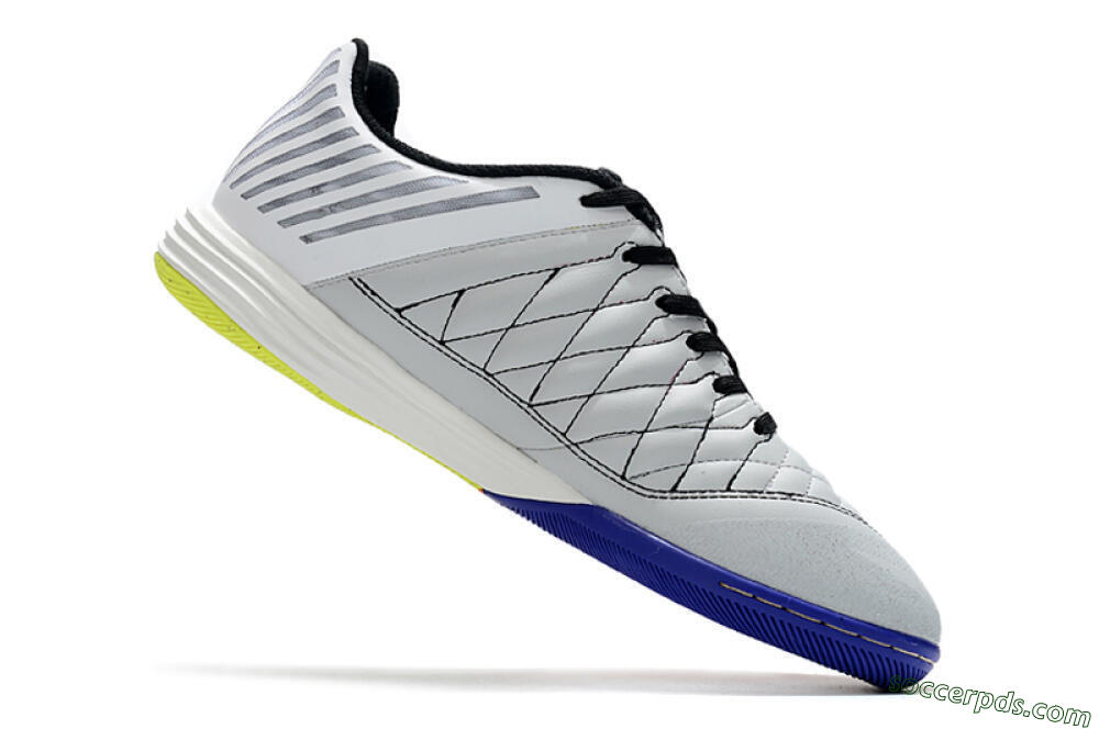 Nike Lunar Gato 2 IC Low-Tops Football Shoes - White/Silver/Black 4