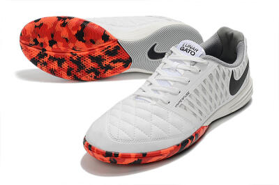 Nike Lunar Gato 2 IC Low-Tops Football Shoes - White/Black/Red