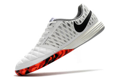 Nike Lunar Gato 2 IC Low-Tops Football Shoes - White/Black/Red