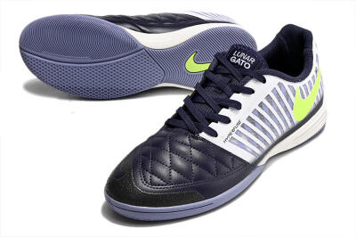 Nike Lunar Gato 2 IC Low-Tops Football Shoes - Black/White/Yellow