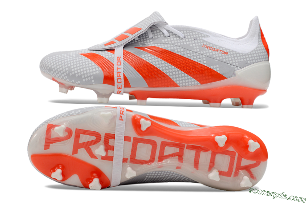 Adidas Predator Elite Foldover Tongue FG Low-Tops Football Boots - Grey/Red/White 0