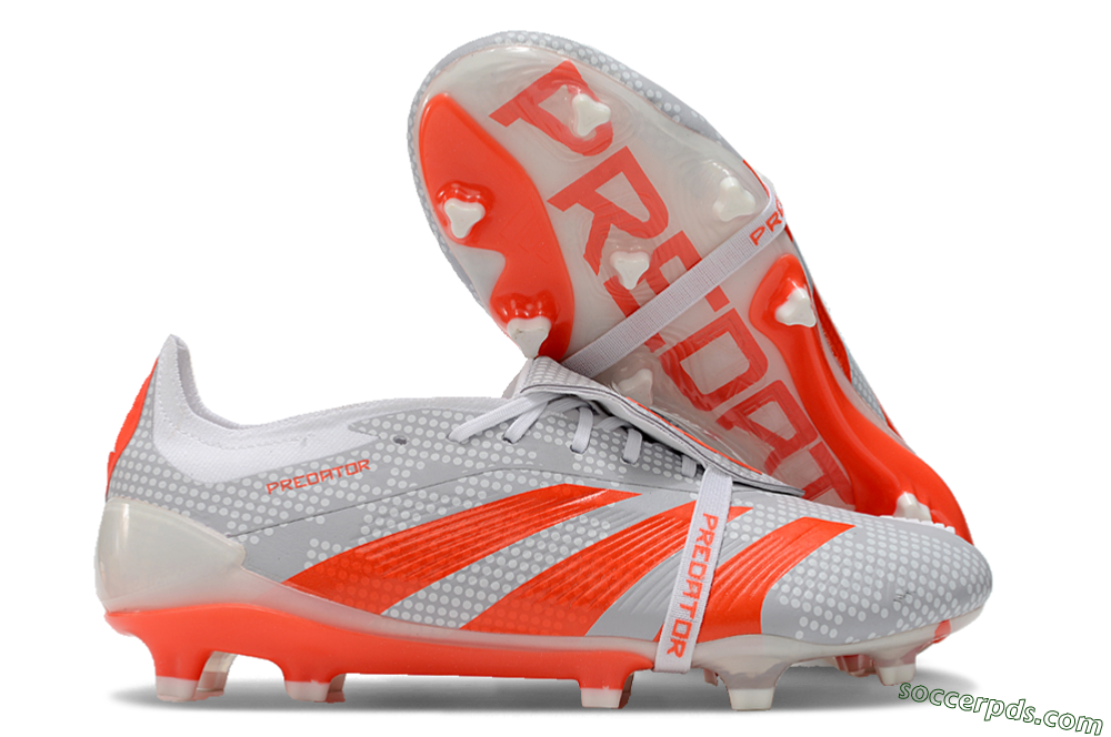 Adidas Predator Elite Foldover Tongue FG Low-Tops Football Boots - Grey/Red/White 1