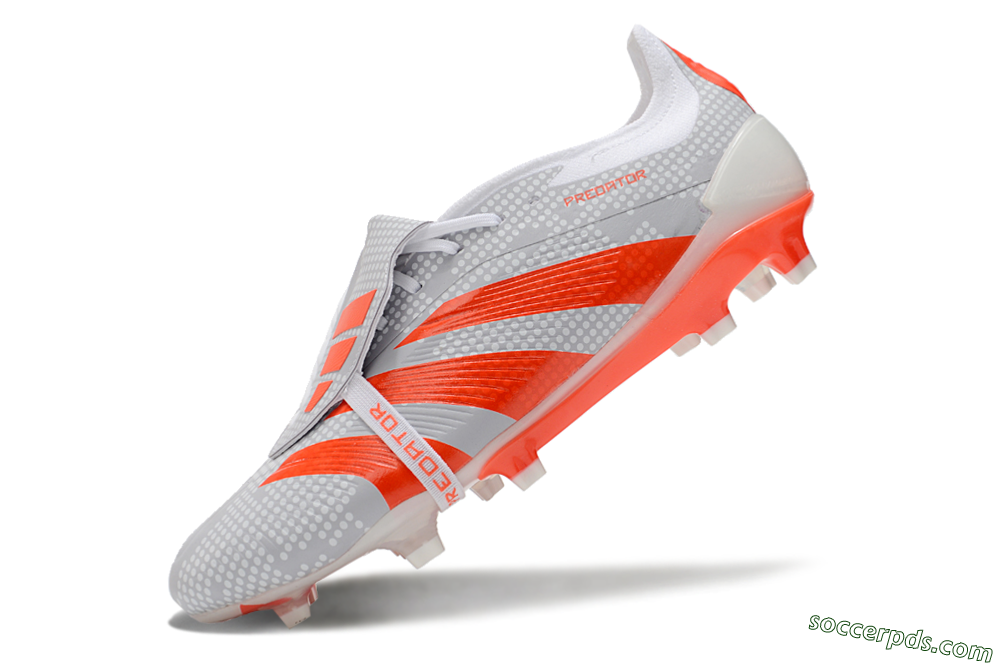 Adidas Predator Elite Foldover Tongue FG Low-Tops Football Boots - Grey/Red/White 5