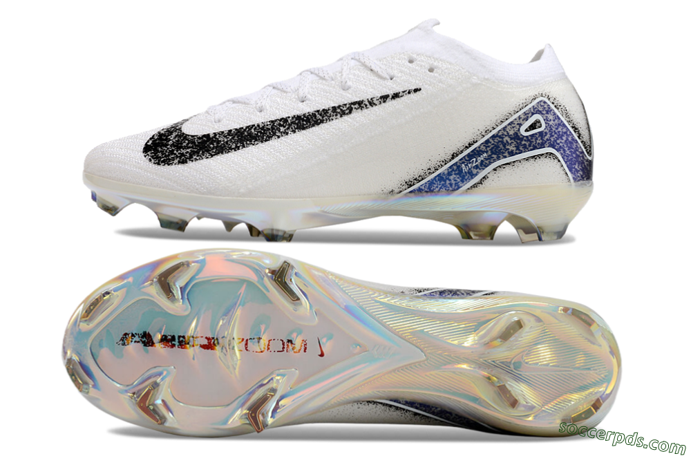 Nike Air Zoom Mercurial Vapor 16 Elite FG Low-Tops Football Boots - White/Black/Blue/Gold 6