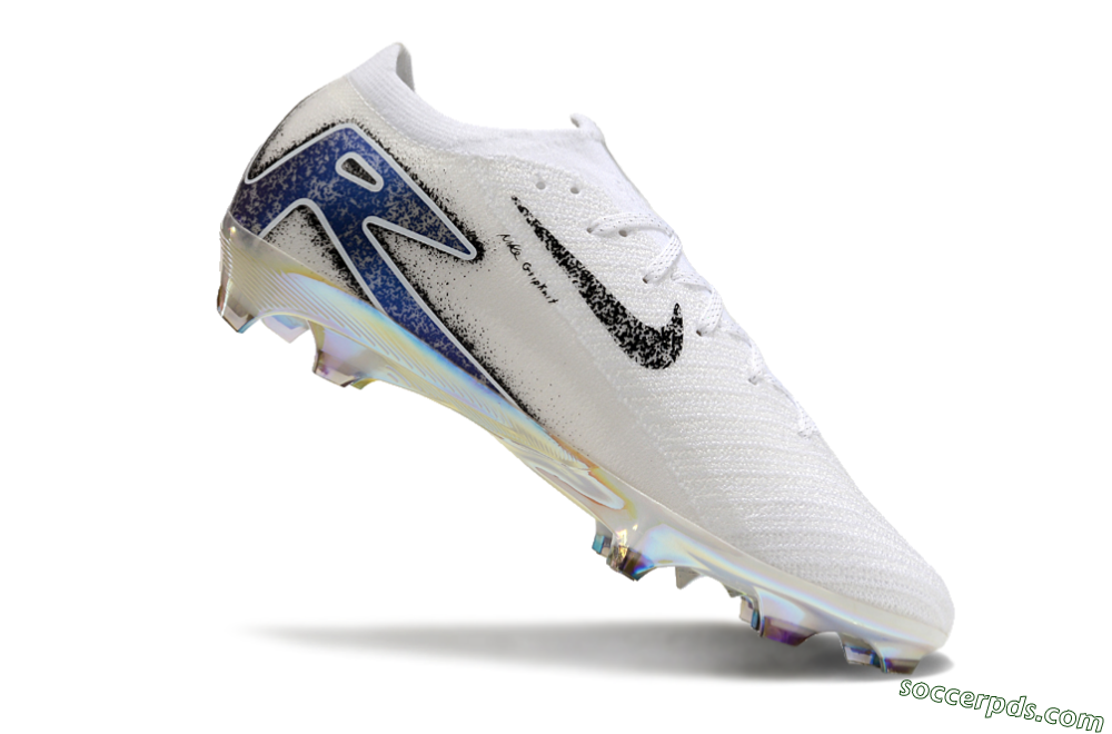 Nike Air Zoom Mercurial Vapor 16 Elite FG Low-Tops Football Boots - White/Black/Blue/Gold 3